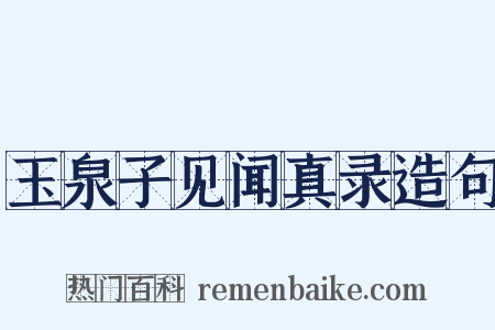 玉泉子见闻真录造句是什么意思的图片